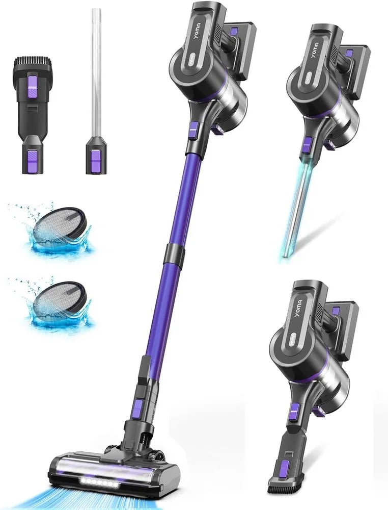 50min Vacuum Runtime, Cordless Carpet for with 28Kpa Purple) with Pet Home Powerful Hair (Midnight 6-in-1 350W Cleaner, Stick Lightweight Suction, Vacuum Vacuum Rechargeable Floor Vacuum Cordless