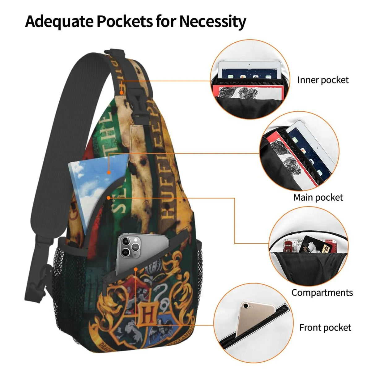Sling Diagonally Harry For Adults Teen Potter Chest Hogwarts Daypack Crossbody Bags Bag Women Travel Backpack Men