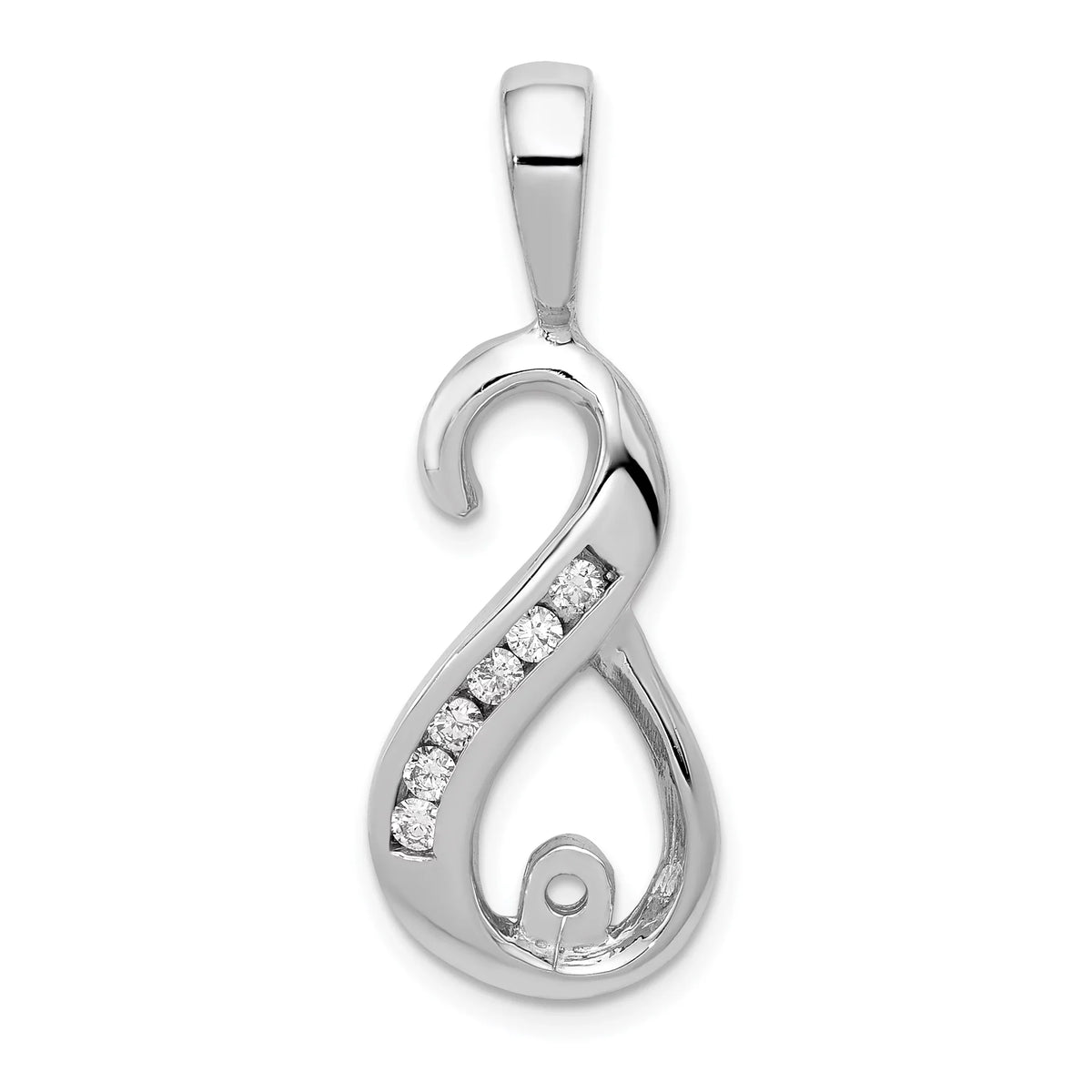 White Slide Peg 14k Diamond Gold AAA QXSW136AAA Semi-mount 6-1.9mm