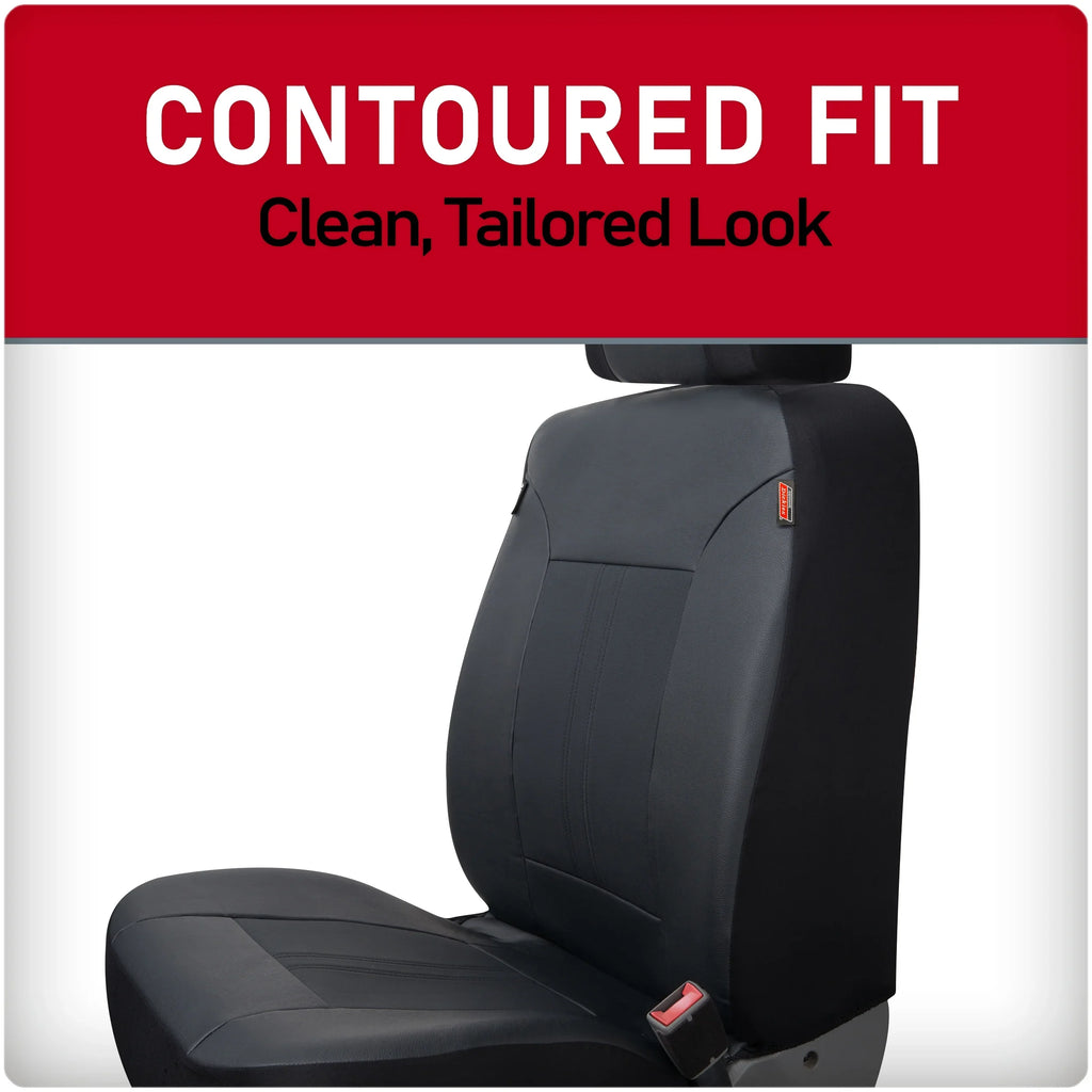 43645WDI 3-Piece Black Covers, Car Dickies Petersen Seat Leather Vegan Genuine
