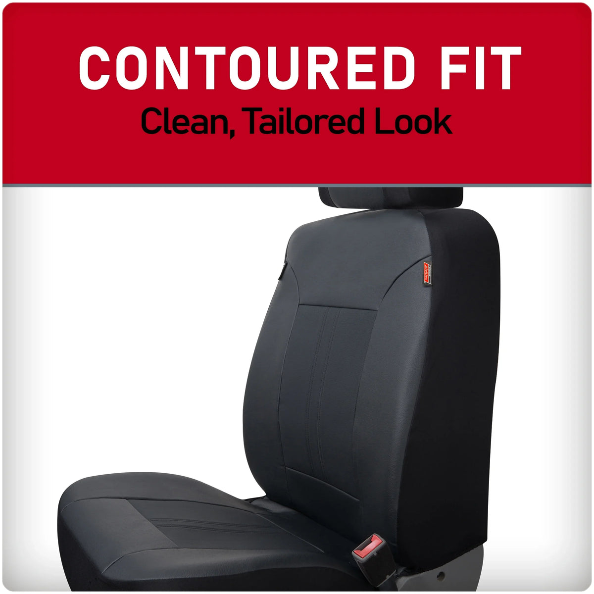 43645WDI 3-Piece Black Covers, Car Dickies Petersen Seat Leather Vegan Genuine