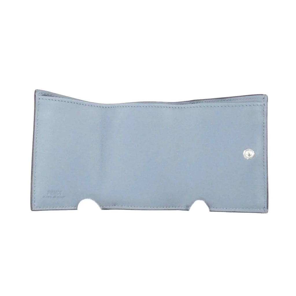 Trifold Leather Wallet Selleria Blue Micro Sky Fendi