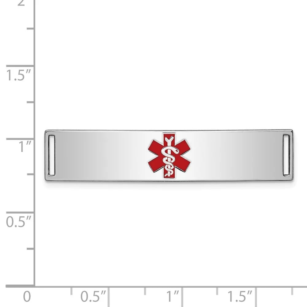 Plate Women(L- Bracelet for 43mm) 11inch, Silver inch Auriga for Id 925 Medical W- Sterling