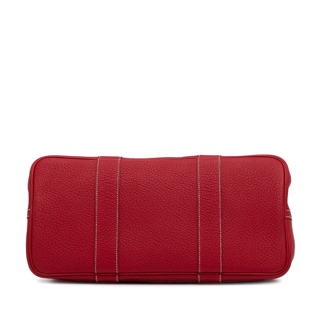 Leather Negonda Unisex Authenticated Garden Hermès Party Red (Good) Calf Pre-Owned Bag 36 Tote