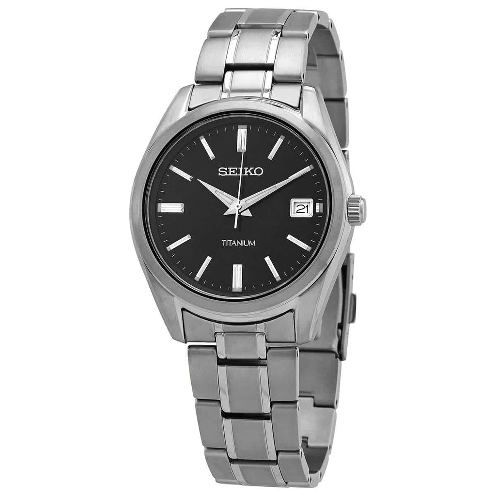 Black Quartz Dial Watch Classic SUR375 Men's Seiko