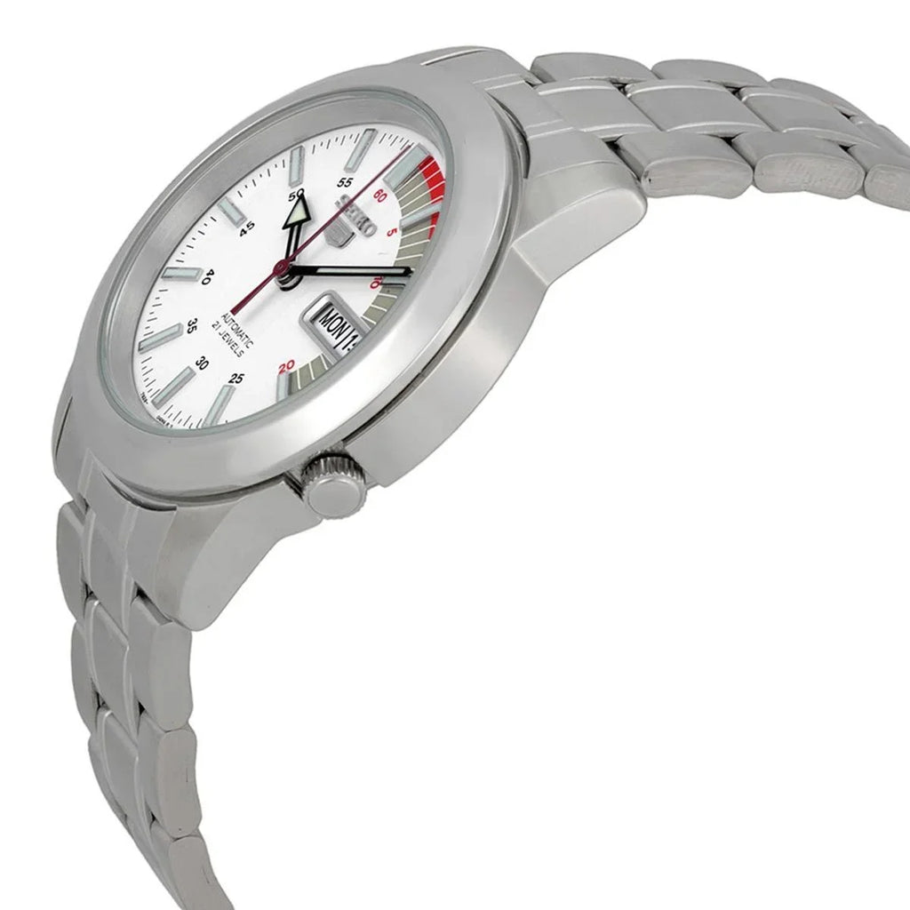 Seiko Watch 30M Day Date Stainless Automatic Men's SNKK25 Dial White Steel