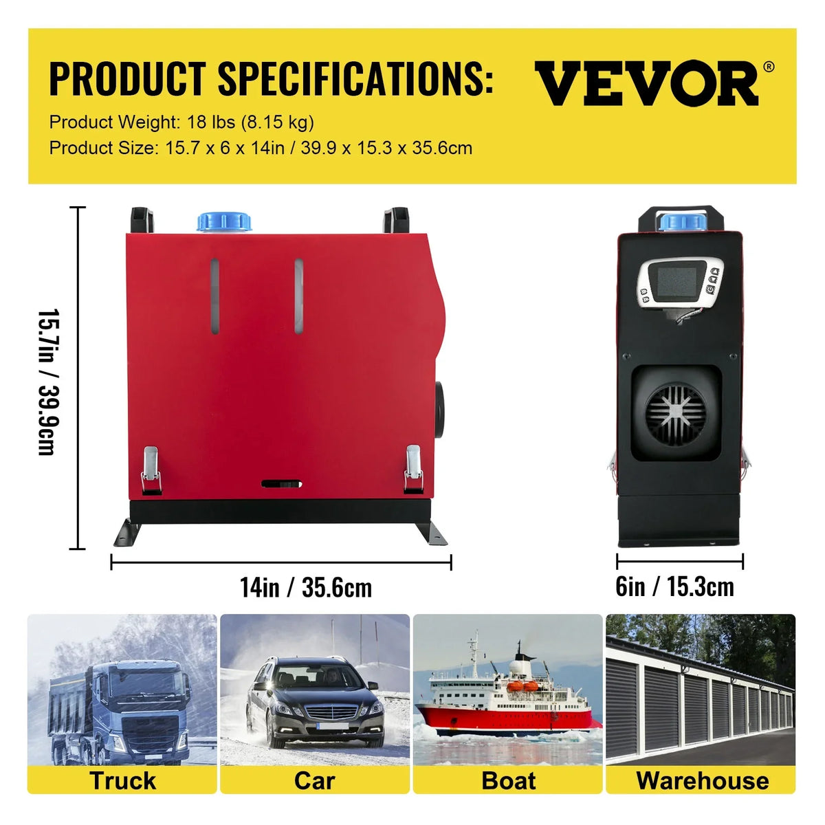 Wireless Diesel Bus, Silencer, 8KW, Motorhomes Switch, and Air Engineering Truck, Trailer for Control LCD VEVORbrand Heater One Parking Air One Diesel All Car, in Vehicles Outlet 12V with Boat