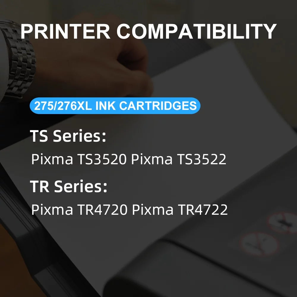 Compatible TS3500 with FACMS Ink PG-275 276XL 275 Combo Canon TR4720 for TS3522 Tri-Color) Printer Pack 275XL Replacement Printer(1 PIXMA 275 276 Ink Black,1 TR4722 TS3520 CL-276 Canon