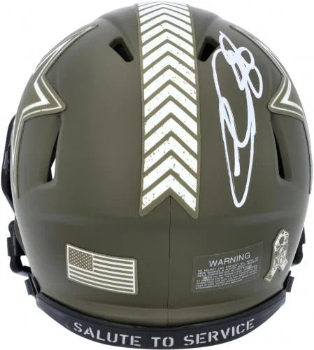 Helmet Authentic To 2022 Riddell Fanatics Cowboys Certified Autographed Service - Ceedee Lamb Dallas Speed Mini Salute