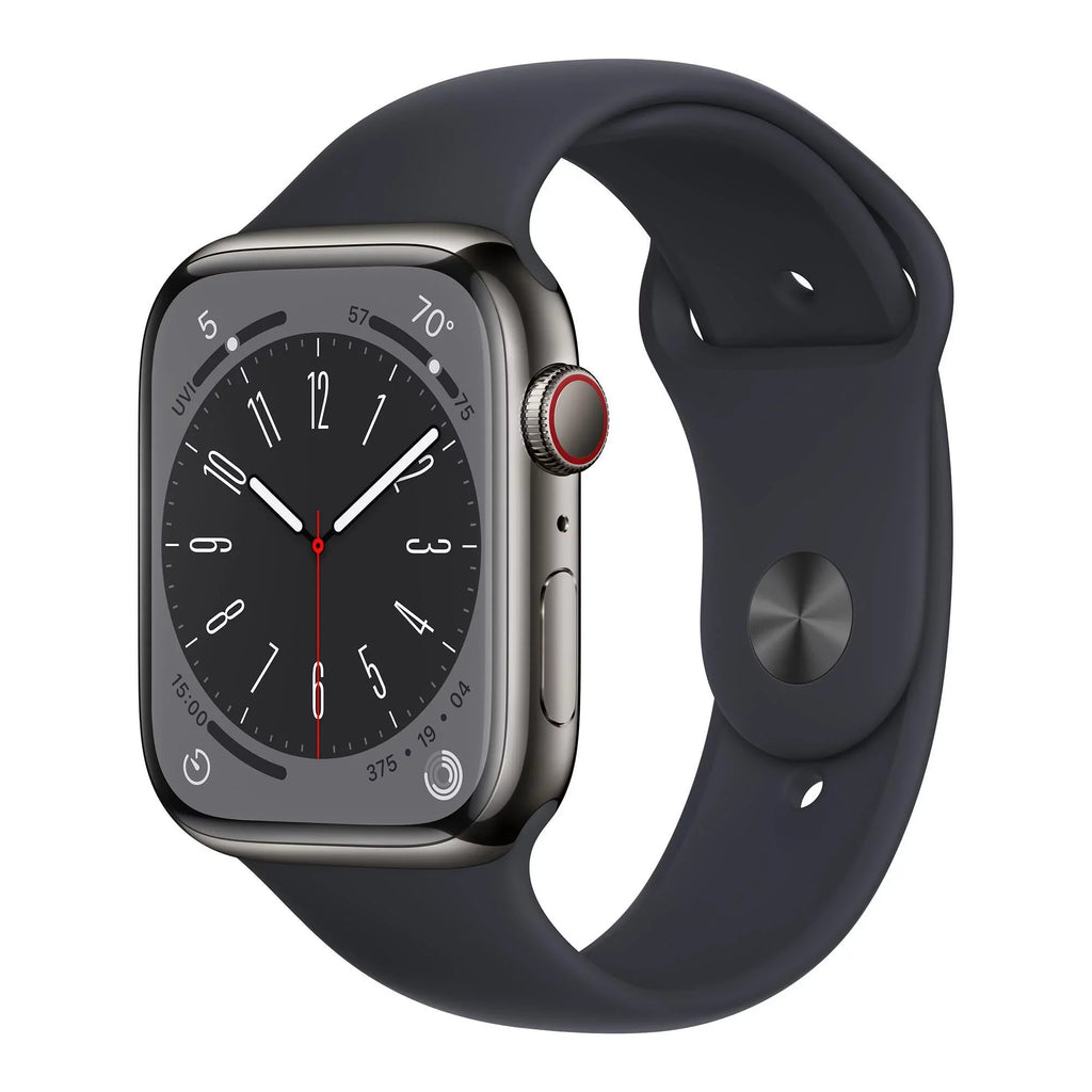 Graphite 8 (Refurbished) Cell Series Restored Apple MNW13LL/A - Stainless Midnight 8 Band Watch Gen Steel 45mm Sport