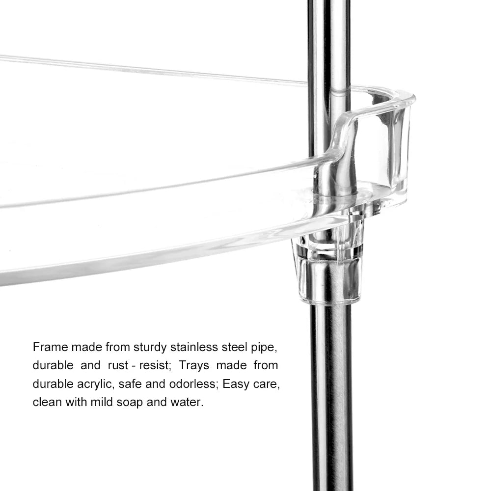 Free Organizing for Storage Caddy 2 Standing Stand 4-Tier Walmeck Corner Clear Countertops Shelves Bathroom Vanity