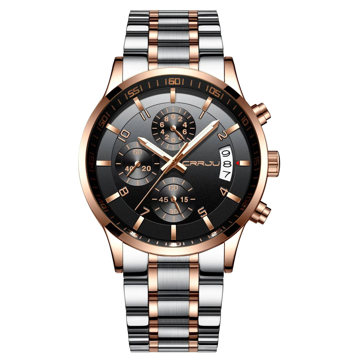 Watch relogio Chronograph CRRJU Luxury Business Steel masculino Mens Watches Fashion Watch Waterproof Quartz Men for Stainless