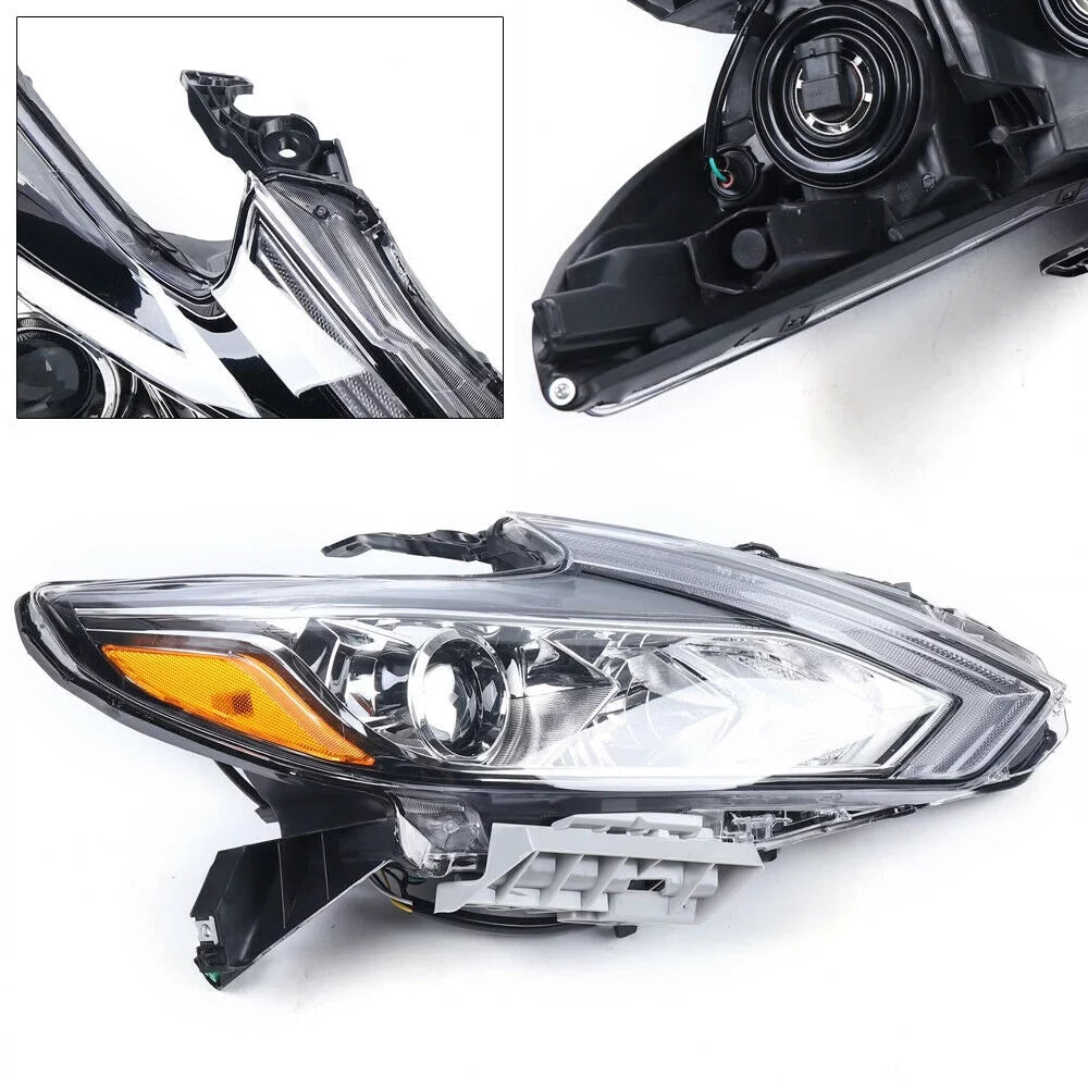 for Pair + 2018 Nissan Headlights Housing Left 2017 Right Chrome Altima 2016