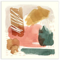Echo Frameless x Panel Wall - Glass Ochre Abstract Art 38 38 Contemporary in. II Colorful Tempered