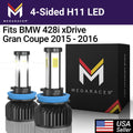 Racer BMW Light 2015 12V 16 60W Coupe Gran White 15 Fog 6000K xDrive 428i Diamond Coupe 4 Headlight H8 Sided BMW Replacement Mega 2016 10000LM Bulbs Automotive Gran xDrive LED 428i H9 H11