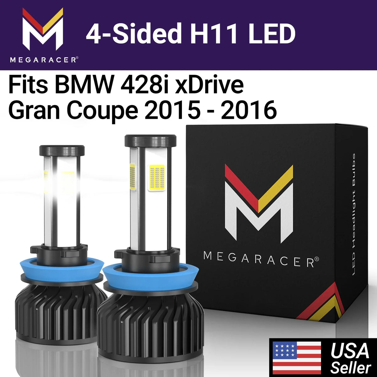 Racer BMW Light 2015 12V 16 60W Coupe Gran White 15 Fog 6000K xDrive 428i Diamond Coupe 4 Headlight H8 Sided BMW Replacement Mega 2016 10000LM Bulbs Automotive Gran xDrive LED 428i H9 H11