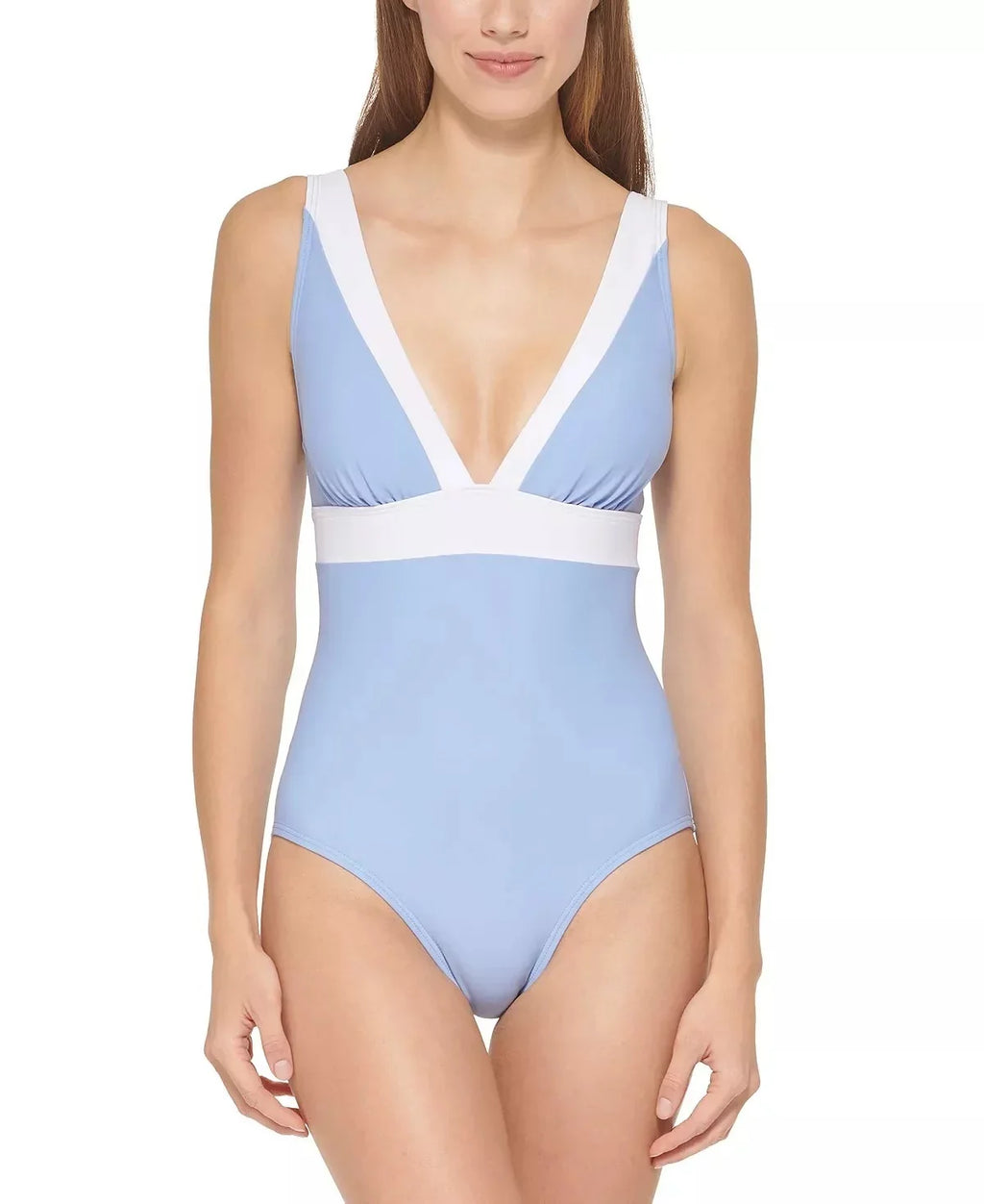 Swimsuit, One-Piece HYDRANGEA V-Neck US Deep 18 DKNY