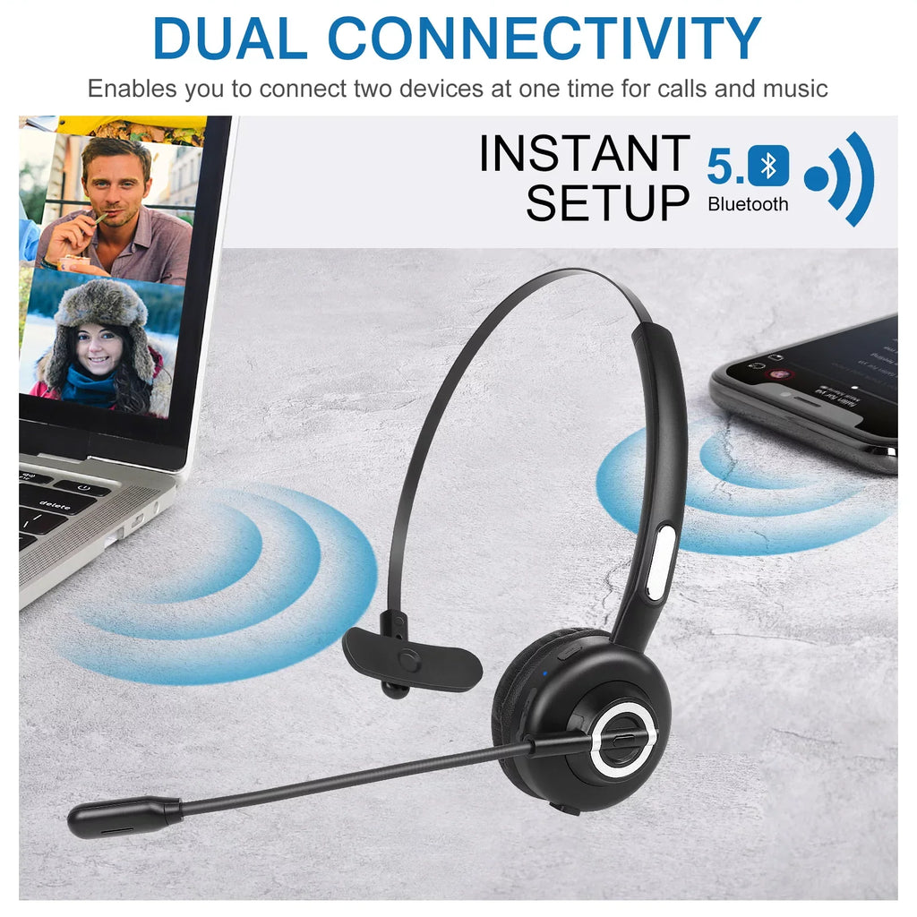 Microphone, with for Charging Function Cell Wireless UX-M97 Noise Bluetooth Headset Mic G61 Comfortable Base Phone Charging Dock Headset Isolation with BLU With Mute Headset, Wireless
