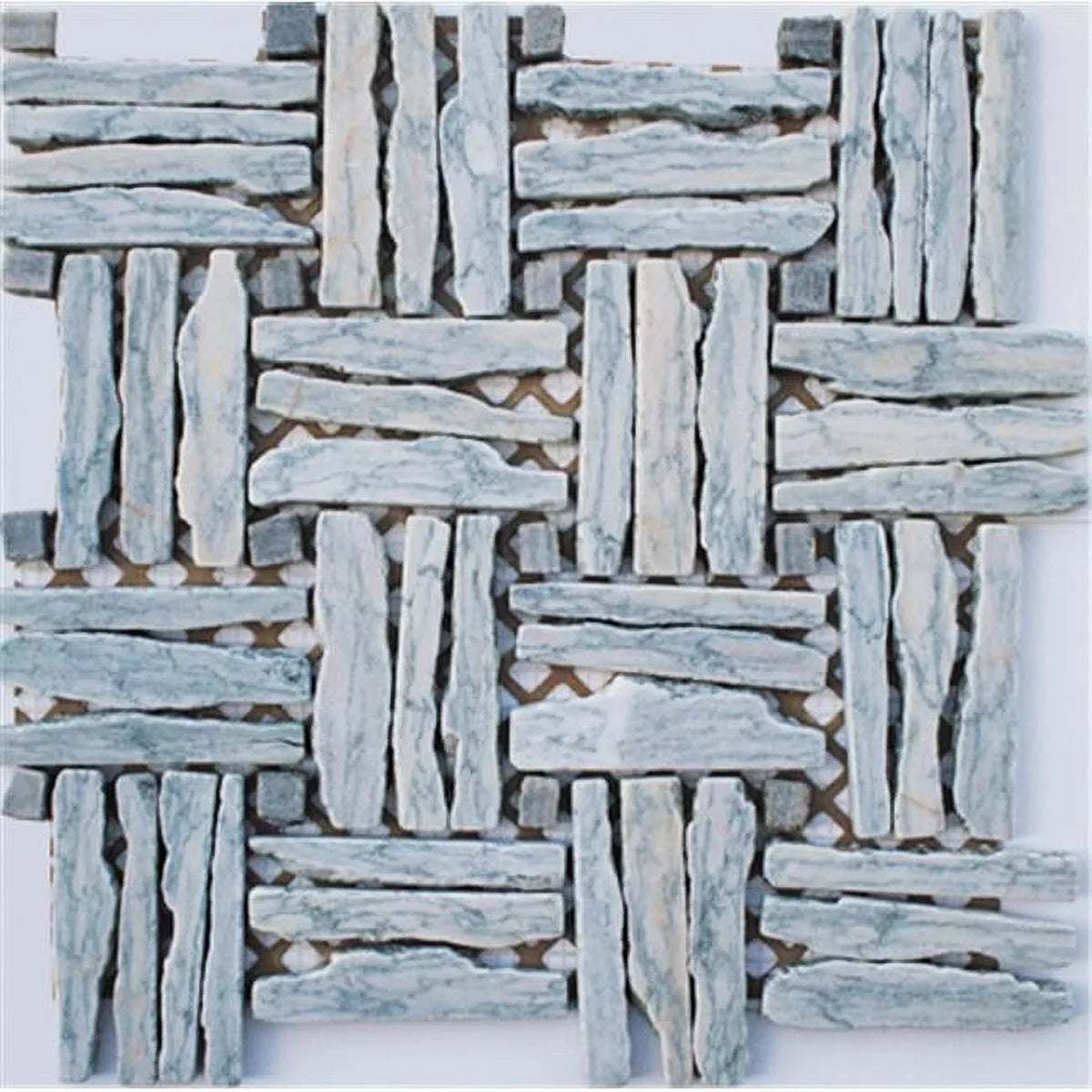 Landscape Light Wave Basket Natural Gray Blue Mixed Stone