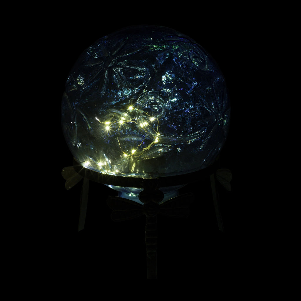 Gazing 10" W Glass L Blue H Corporation Embossed x Alpine 10" 13" Light-up x Globe,