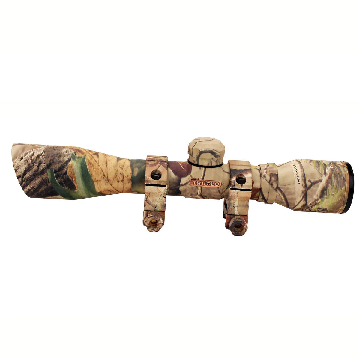 Truglo 32mm 1" TG8504CD FOV Compact yds Obj 22.5 Diamond 4x Realtree 100 Tube @ ft APG