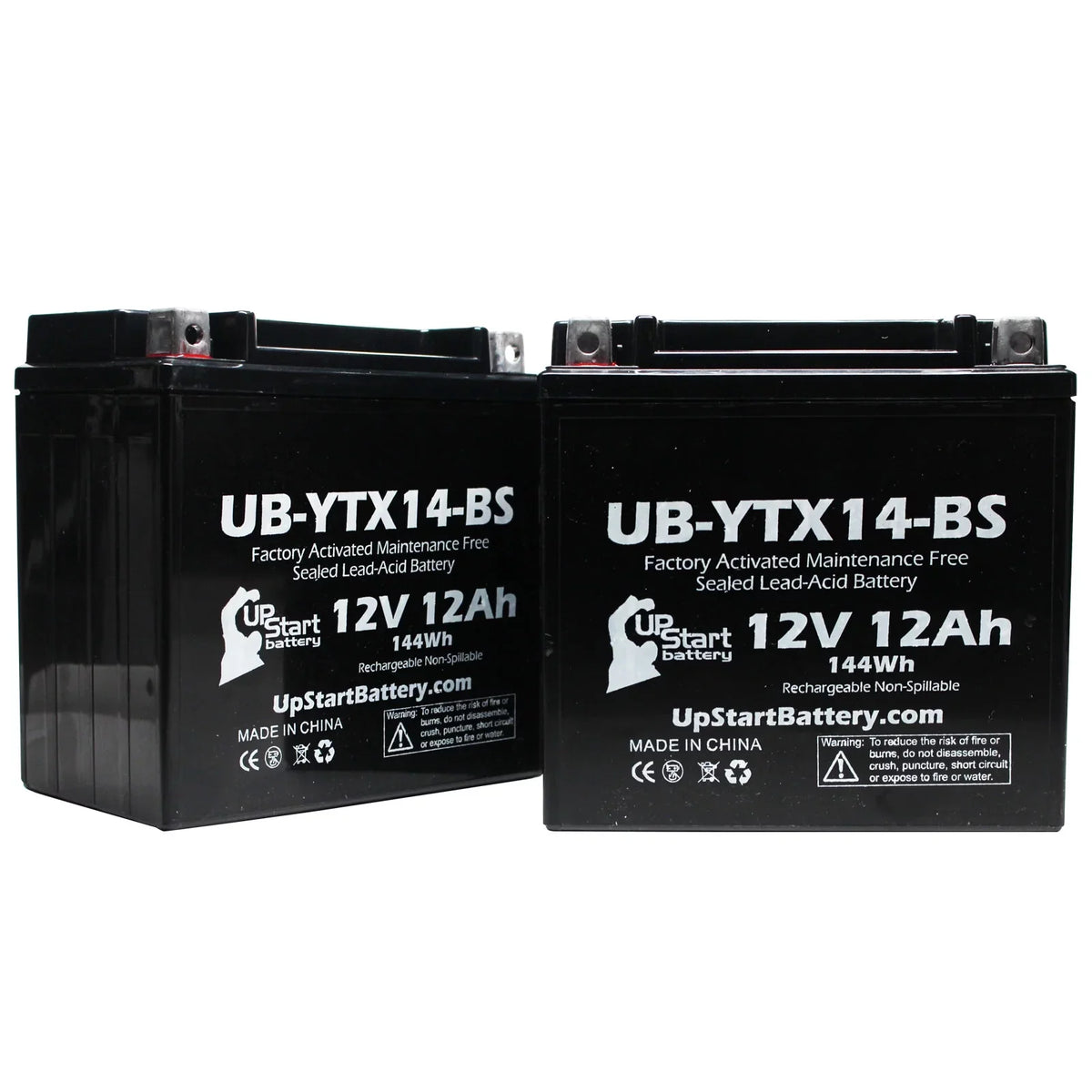 12V, Maintenance GS 2-Pack F800ST, 12AH, CC Activated, Battery 800 UB-YTX14-BS Factory BMW 2010 Free, - UpStart Battery Replacement Motorcycle