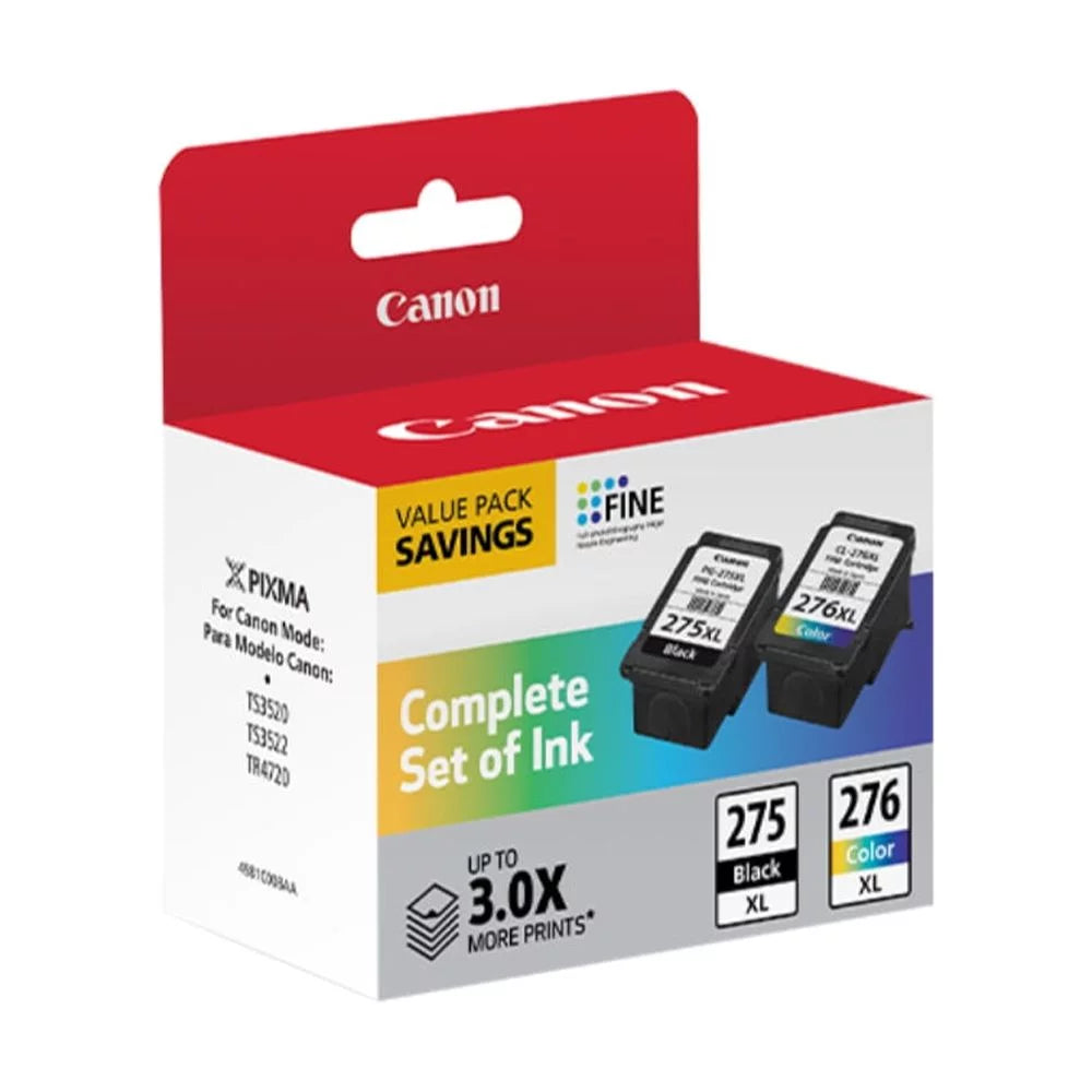 Cartridge PG-275 Ink Pack, XL XL/CL-276 Value Black/Tri-Color, Canon 4981C008 High-Yield