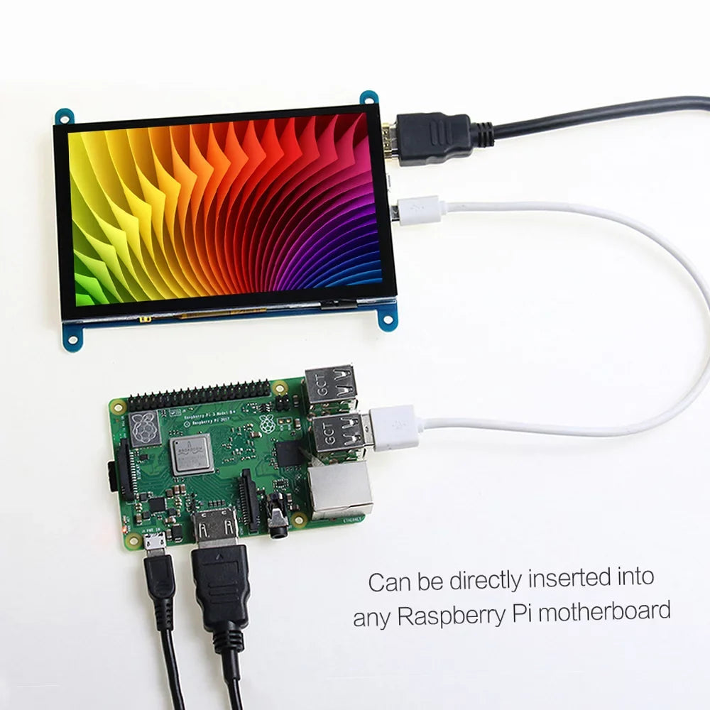 Portablewith Raspberry InchCapacitive Compatible 5 Arealer Display Tool Touchscreen USBInterface with Pi 800*480 Resolution Small