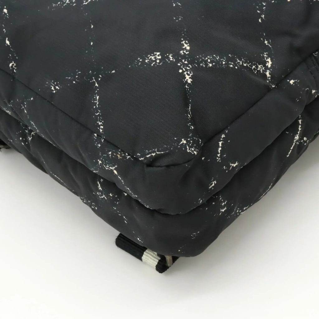 Rucksack Travel Line Jacquard Old CHANEL Nylon Chanel Backpack Black (Good) Pre-Owned Daypack