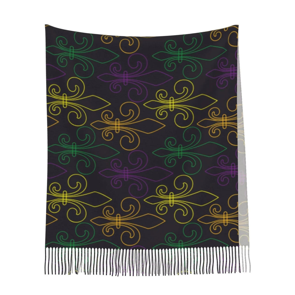 Feel Large Print Soft Cashmere Gras Women Bingfone Scarves Scarf Elegant Winter Mardi Shawl Warm Carnival Wrap For Art Gifts-