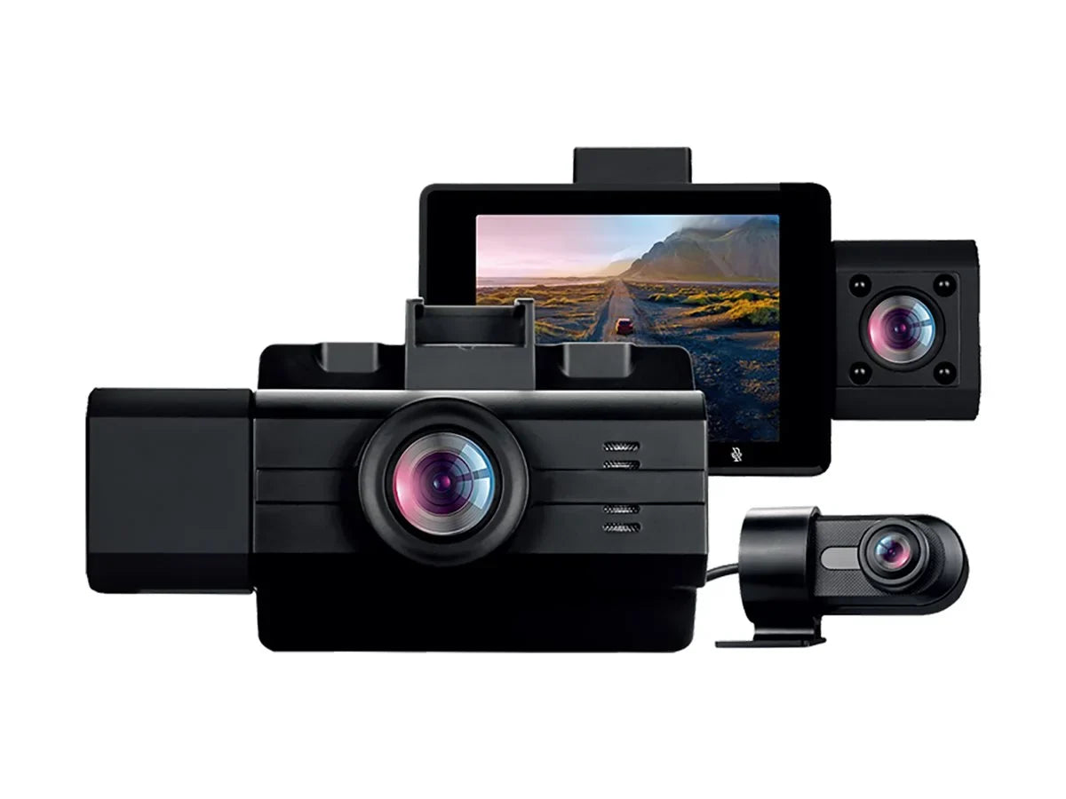 2K View, with Cam Edition myGEKOgear Front Rear by - Wide Dash Pro G-Sensor 3-Channel View GOSP32G Scout Angle Cabin Surveillance Adesso View, -