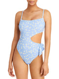 Aqua Womens Tie One-Piece Swim Cutout Swimsuit Side