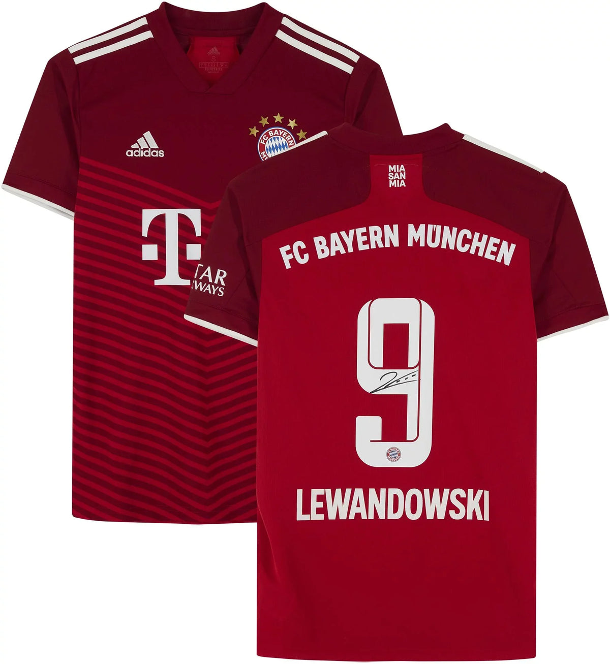 Fanatics Red 2021 - Bayern Robert Munich Authentic Autographed Adidas Lewandowski -2022 Certified Jersey