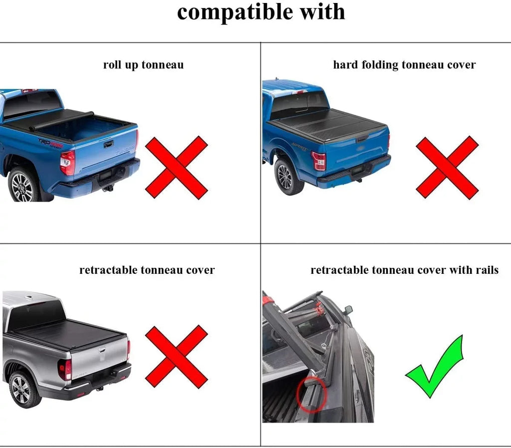 Rail Universal Truck ROSY Aluminum Rack T-Slot Cover Tonneau for Extendable with Rack Pick-Up PIXEL Bed