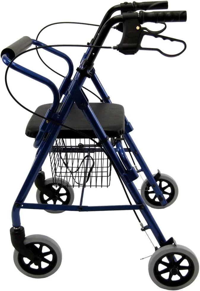 Karman 6" Junior R-4100N-BL Casters Healthcare Blue, Low with Seat, Aluminum Rollator