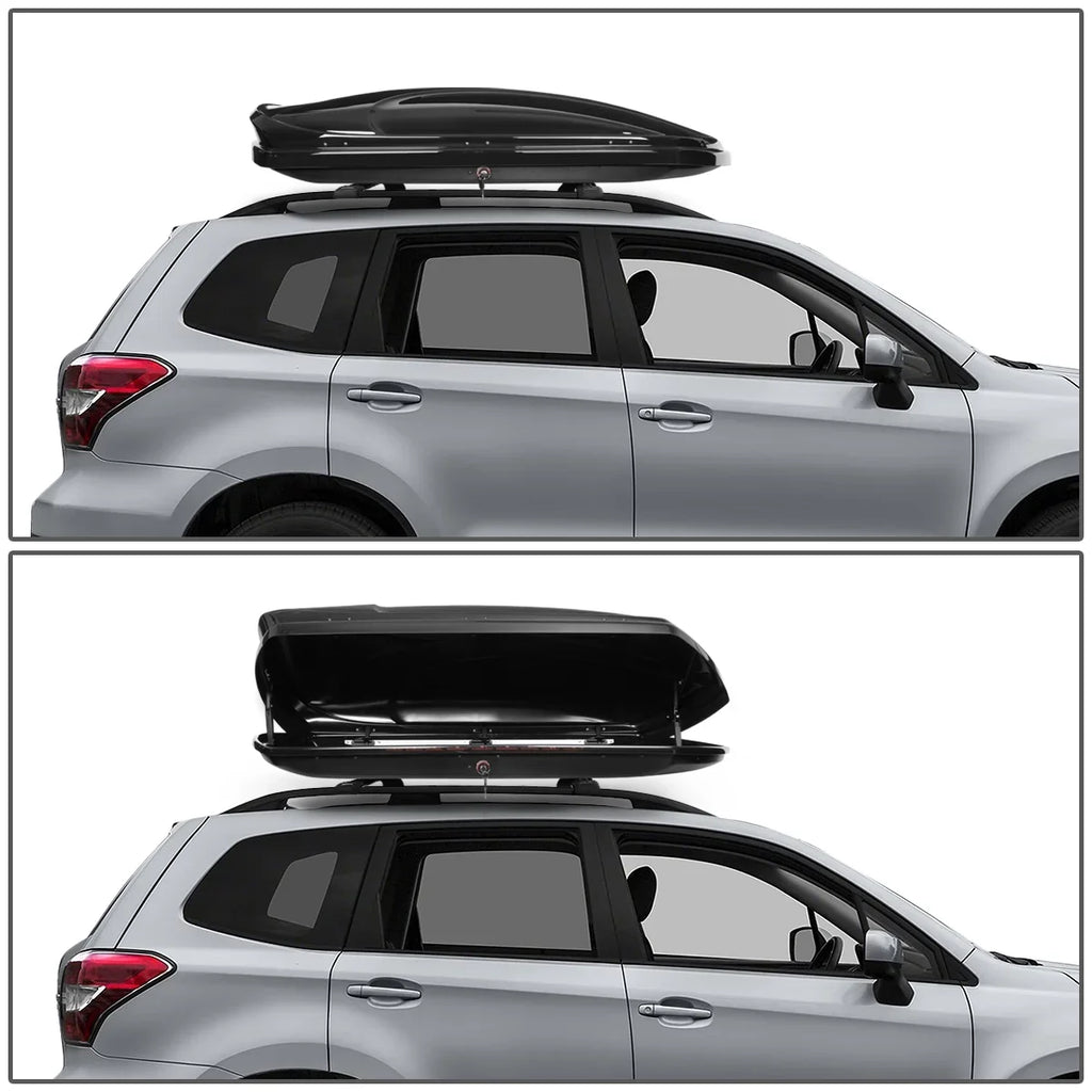 For PT-ZTL-8136-BK 15 Rail Motoring Carrier Side 2014 16 w/ Cross DNA Forester Top Keys Luggage + Side Roof Box Cargo 17 Aluminum Dual to Bar Opening Subaru 2018 Storage