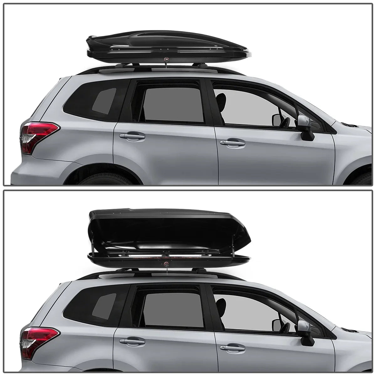 For PT-ZTL-8136-BK 15 Rail Motoring Carrier Side 2014 16 w/ Cross DNA Forester Top Keys Luggage + Side Roof Box Cargo 17 Aluminum Dual to Bar Opening Subaru 2018 Storage