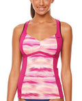 Swimwear Women Nike Hot Pink Gleam Sporty Top Ikat Small Racerback Tankini
