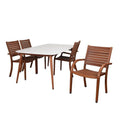 Piece International Charlotte in Dining White Patio Deluxe 5 Amazonia Set Home