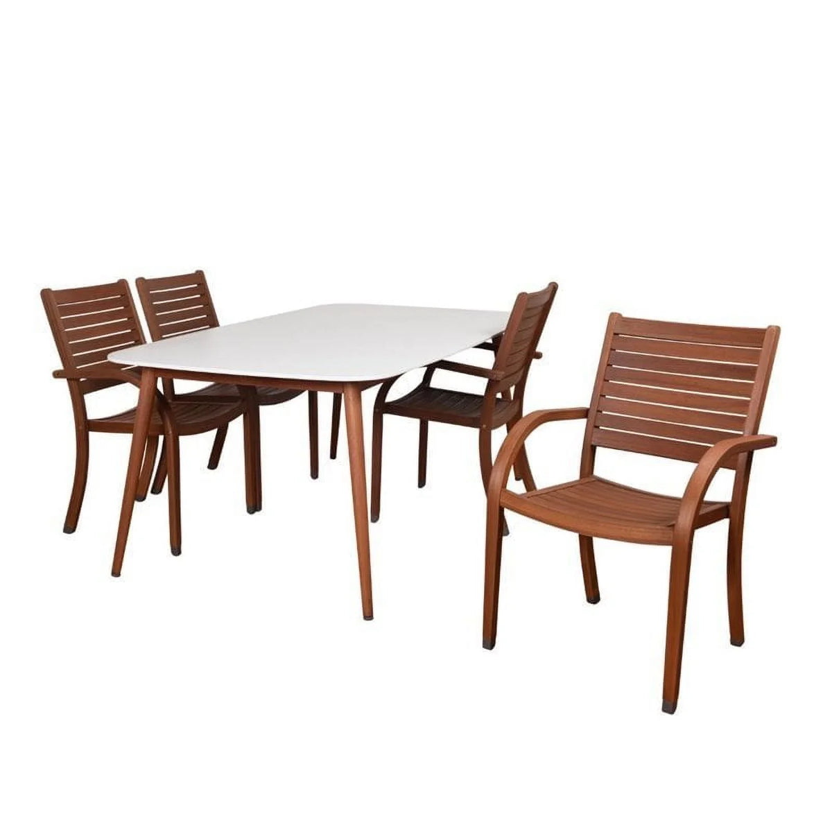 Piece International Charlotte in Dining White Patio Deluxe 5 Amazonia Set Home