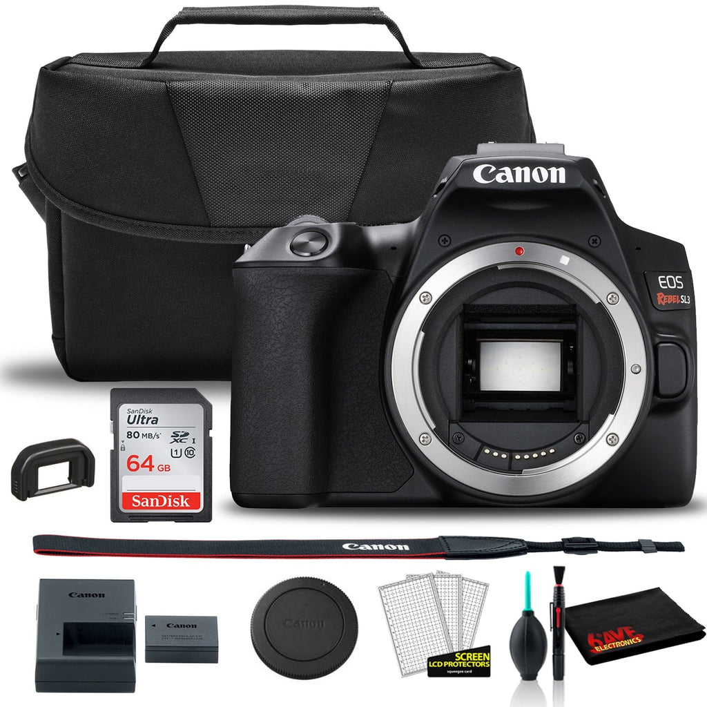Sandisk Card Rebel Kit DSLR 64GB + Canon Camera Bag + Canon Care + (Body SL3