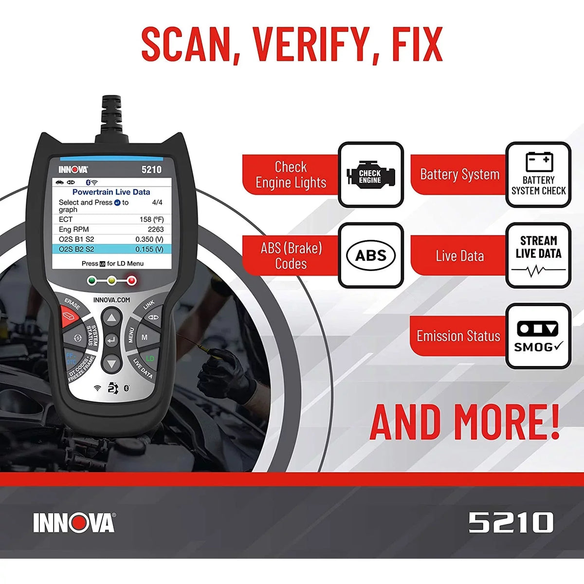 Diagnostic CarScan 5210 Advisor Reader Automotive Tool Code INNOVA Bluetooth
