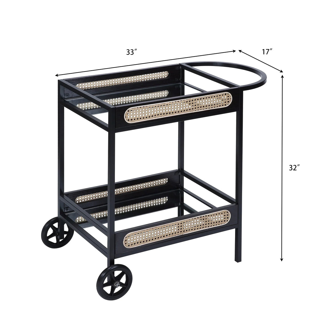 Finish Cart, & Kitchen Serving BESTCOSTY Carts Black Metal Wood