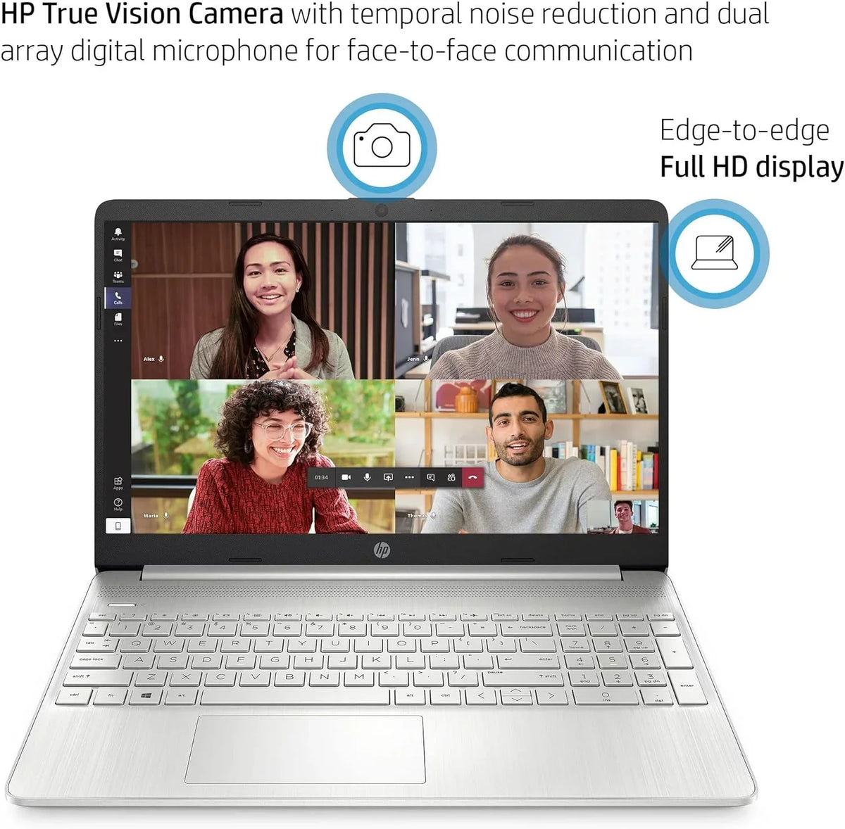 Xe Silver, HP Natural Graphic, Laptop SSD, 16GB i5-1135G7, Windows 15 Full 4-core Wi-Fi BT 15.6" 11 Iris Intel PCIe Home HD Business RAM, 512GB 6, 4.2, Computer,