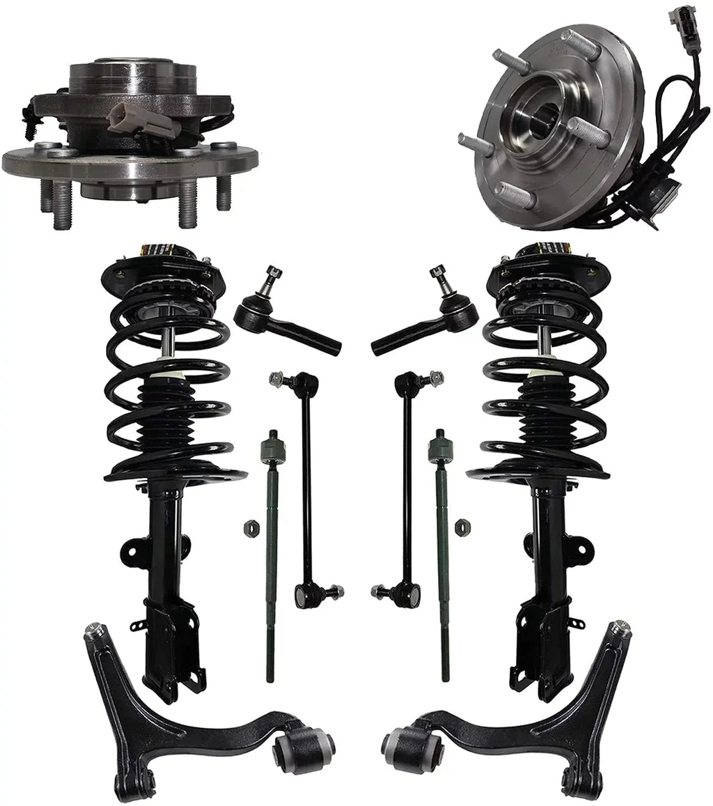 Axle Tierods, w/Ball Replacement 12pc Lower End Chrysler Detroit 2004 Joints, Control for Pacifica Links, Front Replacement 2006 Hubs Bearing Inner Arm Outer Wheel Sway Bar Struts, 2005 -