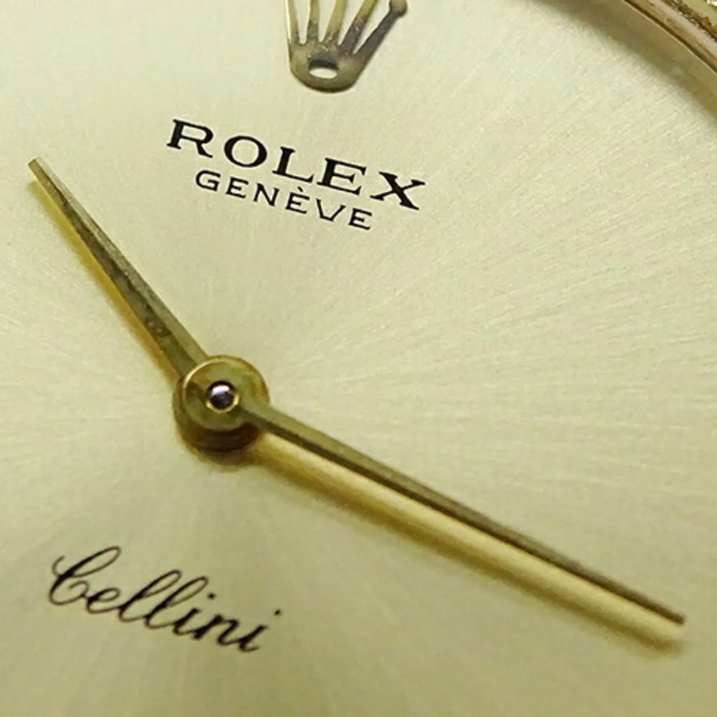 Polished Men's Rolex Pre-Owned Watch, 3831J Cellini (Fair) Leather, 750YG, Hand-wound, Gold,