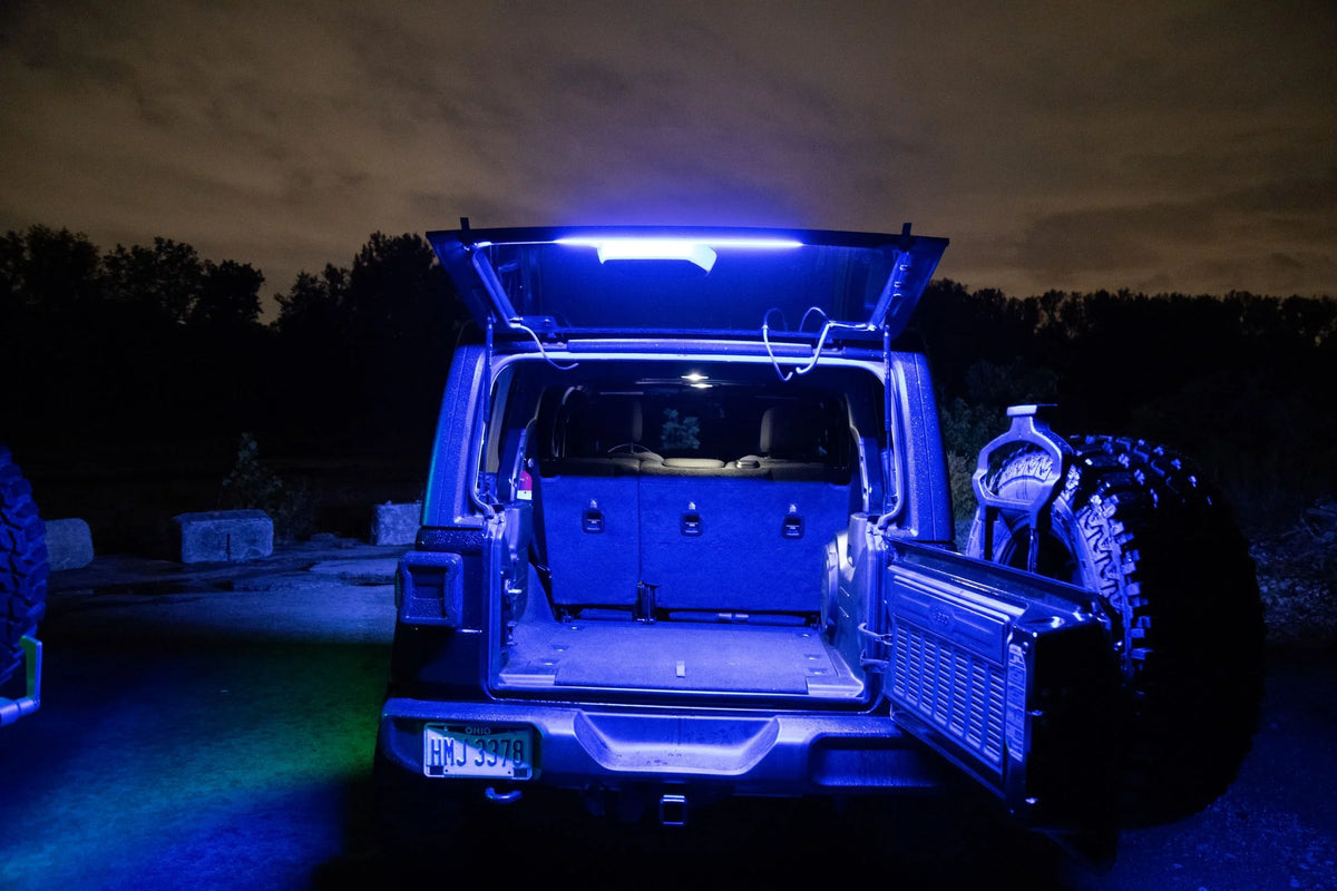 from Models TJ, JK, JL,JLU . Silicone Jeep RGB LED Light Right CJ, By of JKU, 1987 with -2023. LJ, Remote Bar Wranglers Fits Brawlee Interior All Hardtop Bluetooth Done