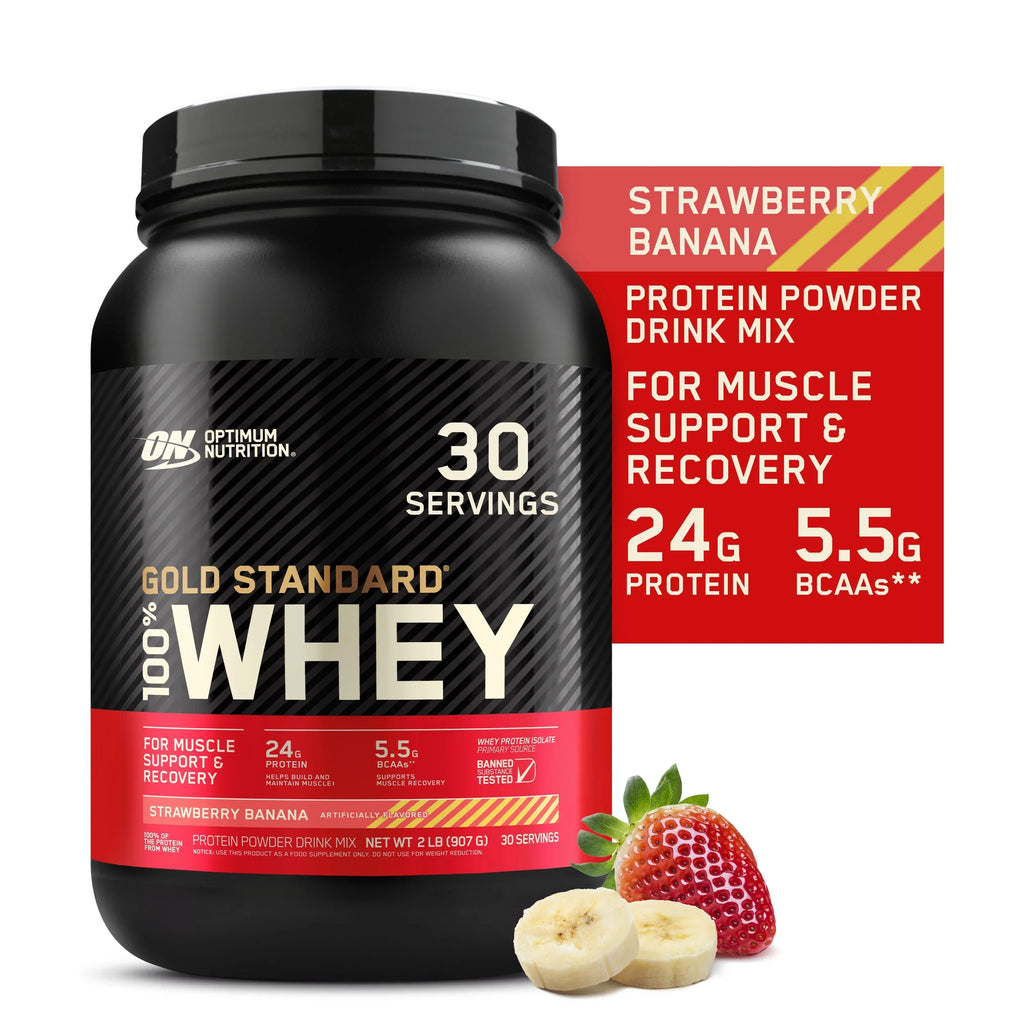 Servings Whey g 2 100% Standard Powder, lb, Banana, Nutrition, Protein Optimum Protein, Gold Strawberry 30 24