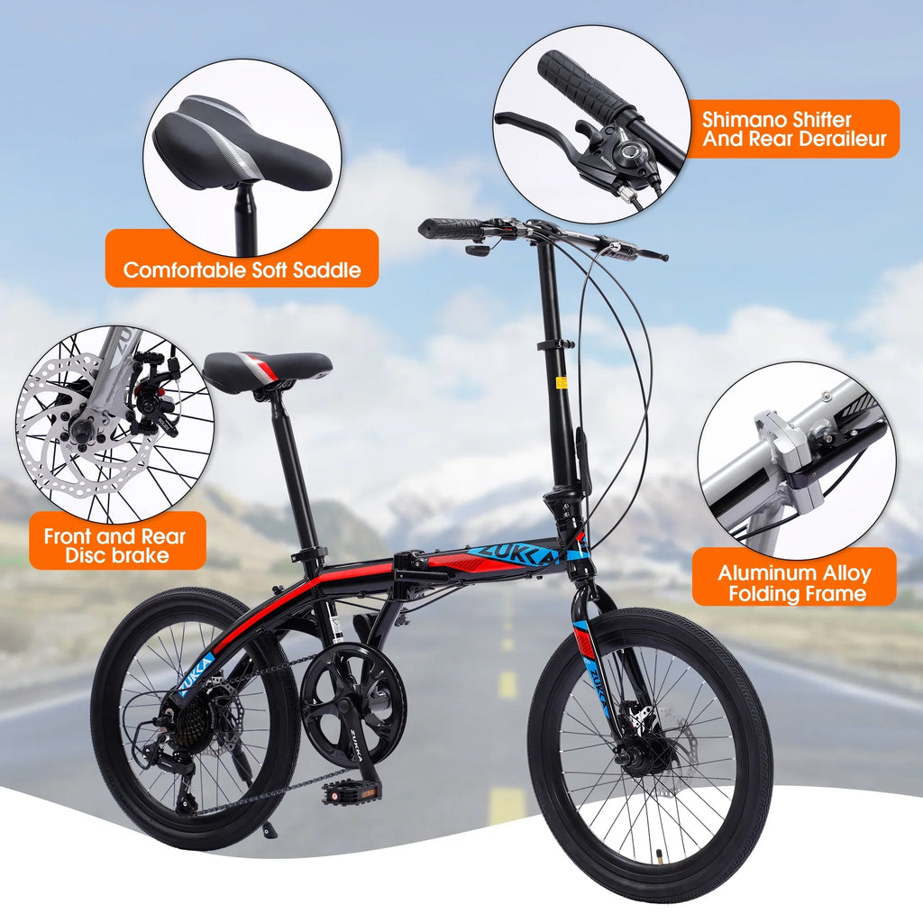 8 City 20" Bike, Speed Yellow Bike, Frame, Aluminium Alloy Folding