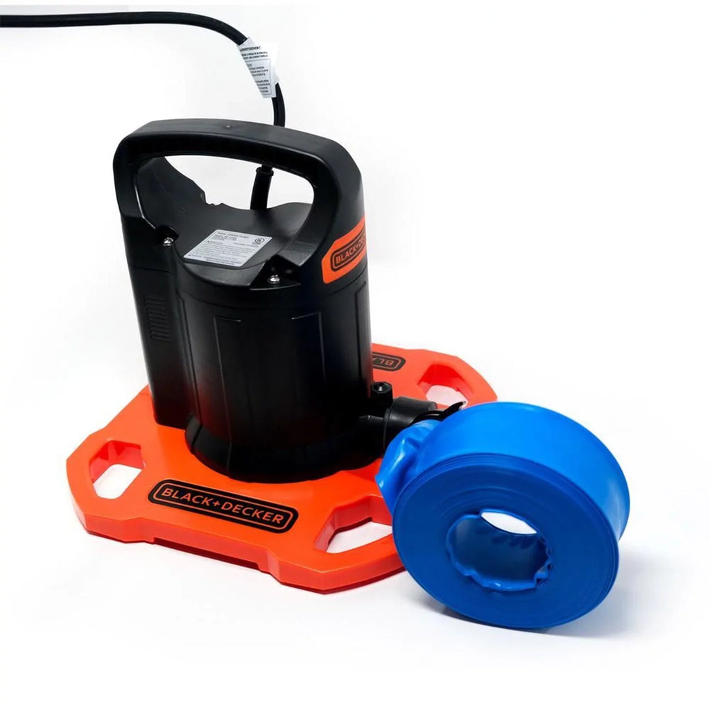 Submersible 1500 GPH Black+Decker Pump Hose with Pool Automatic Discharge Cover